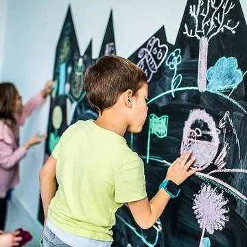 Tempaper Black Chalkboard Removable Peel and Stick Wallpaper, 20.5 in X 16.5 ft, Made in the USA