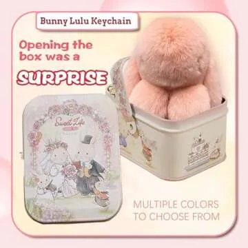 Cute Bunny Lulu Keychain with Tin – Adorable Plush Keychain Gift