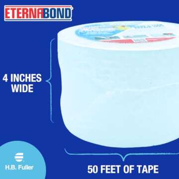 EternaBond RoofSeal White 4" x50' MicroSealant UV Stable RV Roof Seal Repair Tape | 35 mil Total Thickness - EB-RW040-50R - One-Step Durable, Waterproof and Airtight Sealant