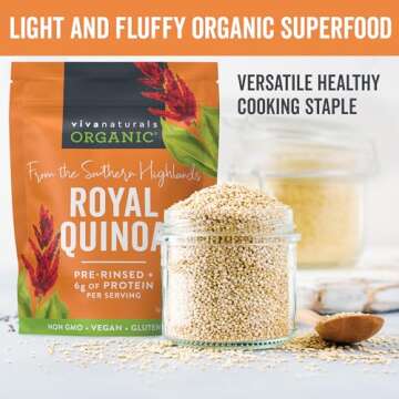 Viva Naturals Organic Quinoa, 4 lb - Plant Based Protein, Fiber and Iron - Pre-Washed Whole Grain Ri...