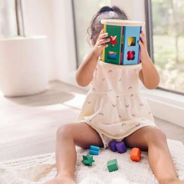 Melissa & Doug Match and Roll Shape Sorter - Classic Wooden Toy, 12+ months, 1 piece