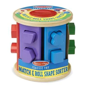 Melissa & Doug Match and Roll Shape Sorter - Durable Wooden Toy