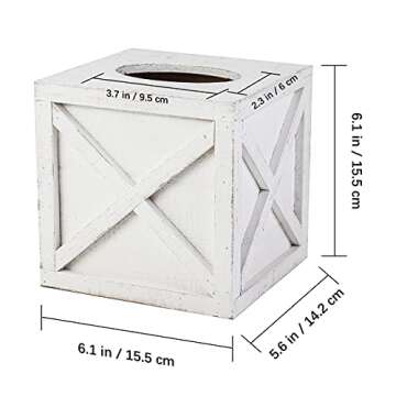 Karisky Rustic Farmhouse Tissue Box Holder with Easy Refill