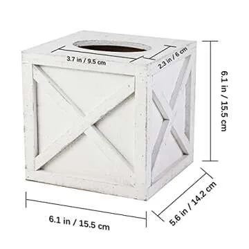 Karisky Rustic Farmhouse Tissue Box Holder with Easy Refill