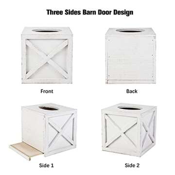 Karisky Rustic Farmhouse Tissue Box Holder with Easy Refill