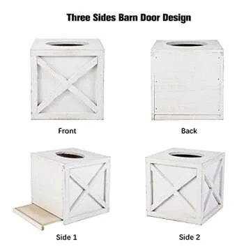 Karisky Rustic Farmhouse Tissue Box Holder with Easy Refill