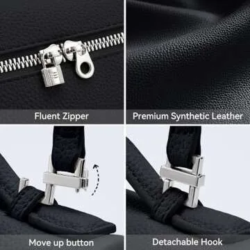 Crossbody Bag for Women Pouch Top-Handle Leather Bag Shoulder Handbag Luxury Trendy Purse black