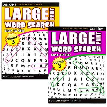 Large Print Word Search Books for Adults Super Set -- 6 Jumbo Word Find Puzzle Books with Large Print Plus Pens, and Bookmark (Over 800 Pages Total)