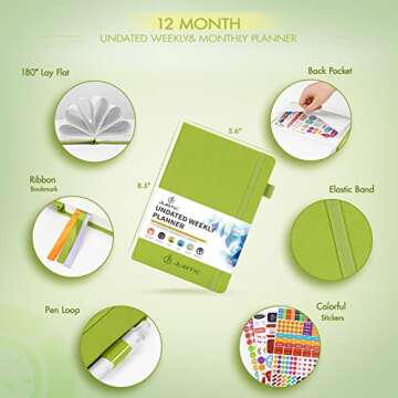 JUBTIC Undated Planner: Transform Your Productivity & Goals