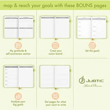 JUBTIC Undated Planner for Productivity and Goals Management
