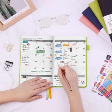 JUBTIC Undated Planner for Productivity and Goals Management