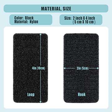 16 Sets Heavy Duty Adhesive Hook and Loop Tape Strips for Versatile Use