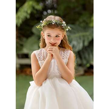 DreamLily White Baby‘s Breath Flower Crown Eucalyptus Crown Bride Bridesmaid Headpiece Boho Hair W...