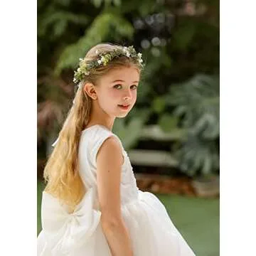 DreamLily White Eucalyptus Flower Crown for Events