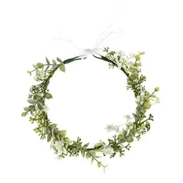 DreamLily White Eucalyptus Flower Crown for Events
