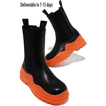 Stylish SANIOOOI Women Platform Chelsea Booties 2.36-Inch Heels