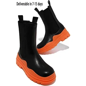 Stylish SANIOOOI Women Platform Chelsea Booties 2.36-Inch Heels