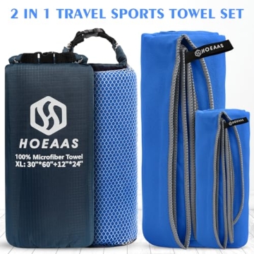 HOEAAS Microfiber Camping Towels - Quick Dry & Compact