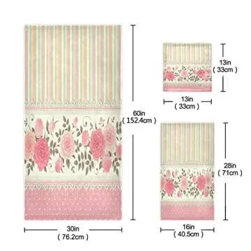 Luxury Bath Towels Set with Pink Floral Design for Spa