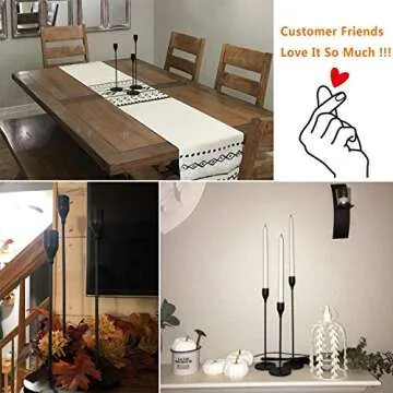 WillGail Set of 3 Matte Black Candle Holders for Taper Candles, Modern Decorative Candlestick Holder for Table, Centerpiece for Wedding, Dinning, Party, Fits Thick&Led Candles