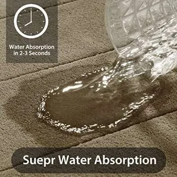 Yimobra Memory Foam Bath Mat Rug, 24 x 17 Inches, Comfortable, Soft, Non-Slip, Super Absorbent, Quick Drying Bathroom Rug for Floor, Tub & Shower, Machine Washable, Thick, Pale Khaki