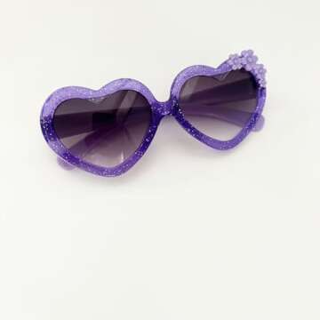 OZPYKAE Girl Heart Flower Sunglasses,Heart Shaped Cute Glasses UV 400 Protection Outdoor Girl Boy Gifts Eyewear Sunglasses