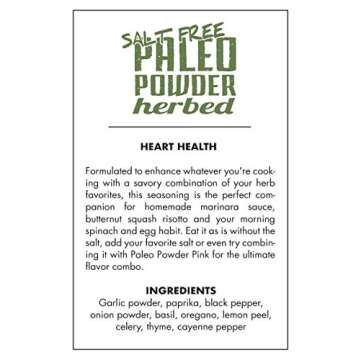 Paleo Powder All Purpose Organic Seasoning with Herbs. The Original Paleo Salt-Free Seasoning Great for all Paleo Diets. Certified Keto Food, Whole 30, Gluten Free Seasoning.