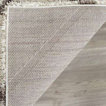SAFAVIEH Hudson Shag Collection Area Rug - 8' x 10', Ivory & Beige, Modern Trellis Design, Non-Shedding & Easy Care, 2-inch Thick Ideal for High Traffic Areas in Living Room, Bedroom (SGH281D)