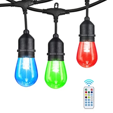 IPStank Outdoor String Lights - 24FT Color Changing, Waterproof, Remote-Controlled Glow