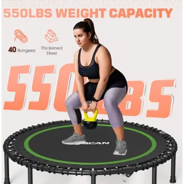 BCAN 450/550 LBS Foldable Mini Trampoline for Fun Workouts