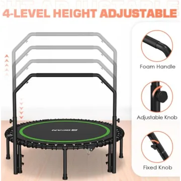 BCAN 450/550 LBS Foldable Mini Trampoline for Fun Workouts