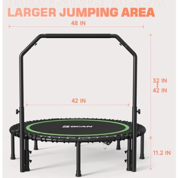 BCAN 450/550 LBS Foldable Mini Trampoline for Fun Workouts