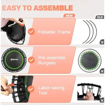 BCAN 450/550 LBS Foldable Mini Trampoline for Fun Workouts