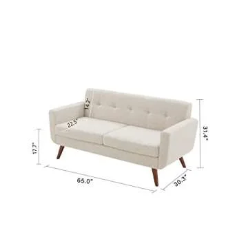 Tbfit 65" Loveseat Sofa Mid-Century Modern Design