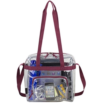 Eastsport Clear Bag for Stadium Events – Spacious 12"x5" Tote Bag