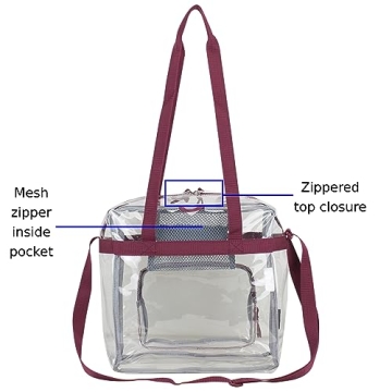 Eastsport Clear Stadium Bag with Reinforced Straps
