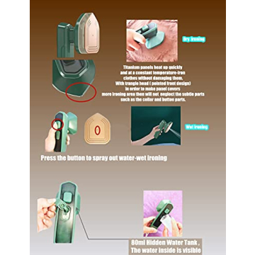 Portable Mini Steam Iron for Travel & Home - Fast Heating