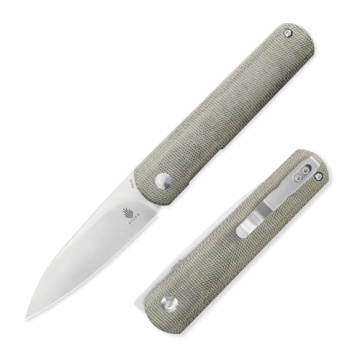 Kizer Feist(XL) Pocket Knife 3.35 Inches 154CM Steel Blade Folding Knife Micarta Handle EDC Knife Sm...
