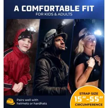 DanForce Headlamp. USB Rechargeable LED Head Lamp. Ultra Bright CREE 1080 Lumen Headlamp Flashlight + Red Light. HeadLamps for Adults, Camping, Outdoors & Hard Hat Light. Zoomable IPX54 Headlight