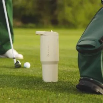 HydroJug Sport - Stainless Steel Tumbler with Straw, Vacuum Insulated, 32oz Leakproof Water Bottle, Ergonomic Design, Reusable, Dishwasher Safe, Rubber Base, Durable for Gym or Outdoors, Light Blue