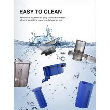 Qcen Juicer Machine, 500W Centrifugal Juicer Extractor with Wide Mouth 3” Feed Chute for Fruit Vegetable, Easy to Clean, Stainless Steel, BPA-free(Blue)