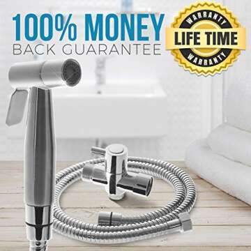 Aqua Nexis Premium Bidet Sprayer for Toilet, Stainless Steel Bathroom Handheld Spray, Best Used for Personal Hygiene and Potty Toilet Hygiene-Perfect Bottom Cleaner Spray and Shower Attachment