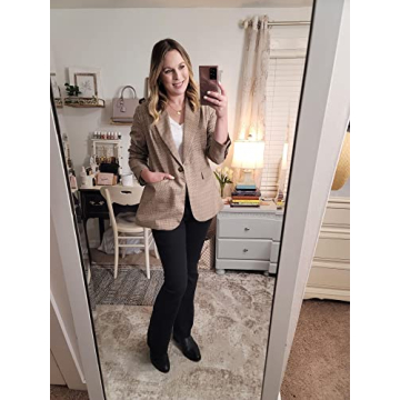Asvivid Women's Plaid Blazer - Stylish & Lightweight Office Wear