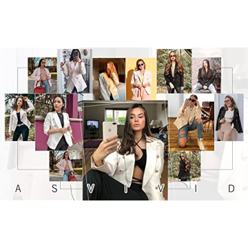 Asvivid Women's Plaid Blazer - Stylish & Lightweight Office Wear