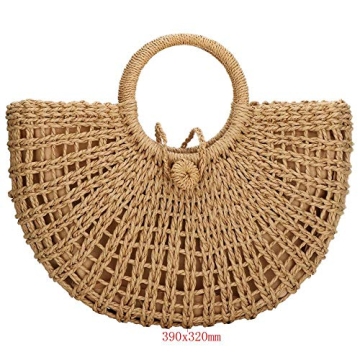 YYW Straw Beach Bag - Hand-woven Summer Tote for Women