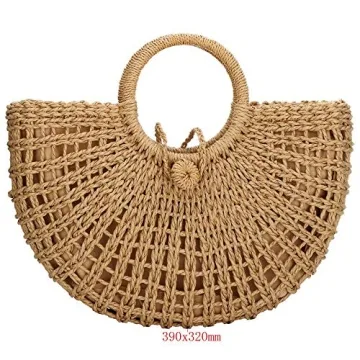 YYW Straw Beach Bag - Hand-woven Summer Tote for Women