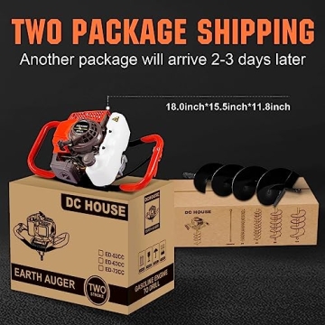 DC HOUSE 63cc Gas Powered Auger for Easy Digging Tasks