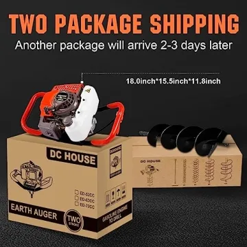 DC HOUSE 63cc Gas Powered Auger for Easy Digging Tasks
