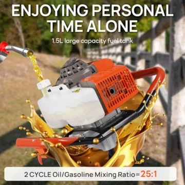 DC HOUSE 63cc Gas Powered Auger for Easy Digging Tasks