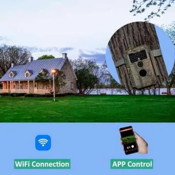 GardePro E6 Trail Camera WiFi 48MP 1296P Game Camera with No Glow Night Vision Motion Activated Waterproof for Wildlife Deer Scouting Hunting or Property Security, Camo